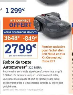 Espace emeraude Robot de tonte Automower 320 NERA offre