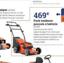 Espace emeraude Pack tondeuse poussée à batterie offre