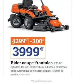 Espace emeraude Rider coupe-frontales R214C offre