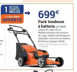 Espace emeraude Pack tondeuse à batterie LC1421S offre
