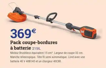 Espace emeraude Pack coupe-bordures à batterie 215il offre