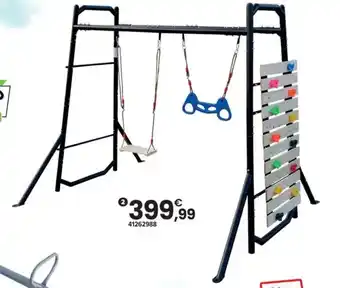 Portique avec mur d'escalade 6 ans