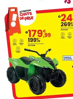 JouéClub Quad kawasaki kfx90.12 v lithium vert offre