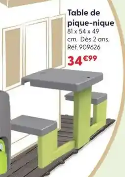 JouéClub Table de pique-nique offre