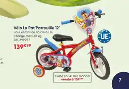 JouéClub Vélo La Pat'Patrouille 12" offre