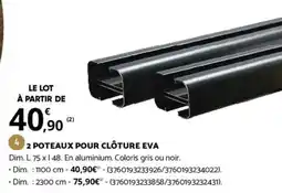 Bricomarché 2 POTEAUX POUR CLÔTURE EVA offre