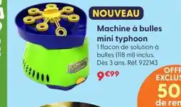 JouéClub Machine à bulles mini typhoon offre