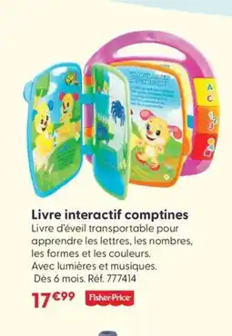 JouéClub FISHER PRICE Livre interactif comptines offre