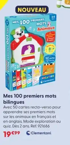 JouéClub CLEMENTONI Mes 100 premiers mots bilingues offre