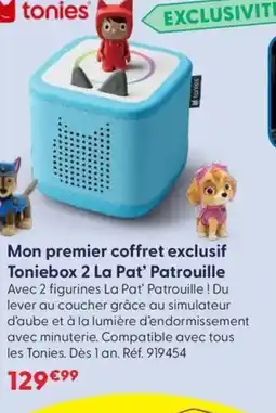 JouéClub Mon premier coffret exclusif Toniebox 2 La Pat' Patrouille offre