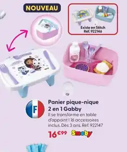 JouéClub SMOBY Panier pique-nique 2 en 1 Gabby offre