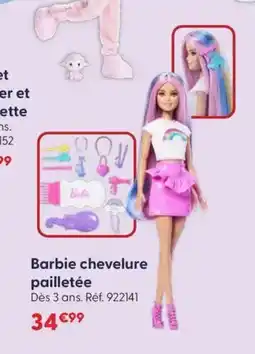 JouéClub Barbie chevelure pailletée offre
