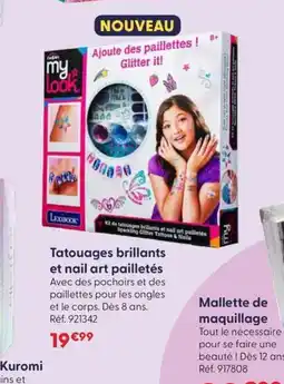 JouéClub Tatouages brillants et nail art pailletés offre