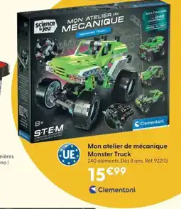 JouéClub CLEMENTONI Mon atelier de mécanique Monster Truck offre