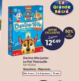 JouéClub Devine tête junior La Pat'Patrouille offre
