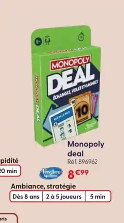 JouéClub MONOPOLY deal offre
