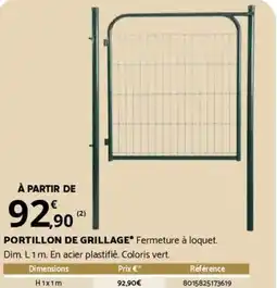 Bricomarché PORTILLON DE GRILLAGE offre