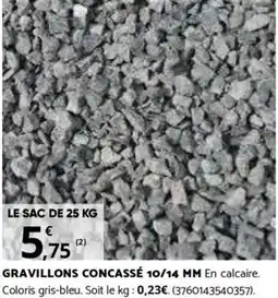 Bricomarché GRAVILLONS CONCASSÉ 10/14 MM offre