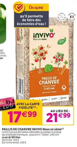 Delbard Invivo nous on sème paillis de chanvre invivo nous on sème offre