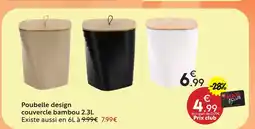Maxi Bazar Poubelle design couvercle bambou offre