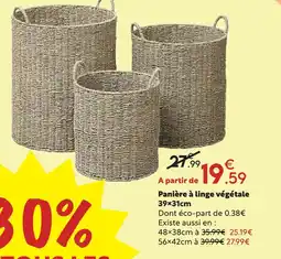 Maxi Bazar Panière à linge végétale offre