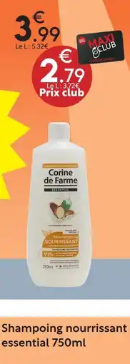 Maxi Bazar Corine de farme shampoing nourrissant essential 750 ml offre