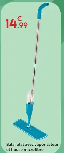 Maxi Bazar Balai plat avec vaporisateur et housse microfibre offre