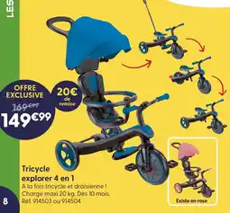 La Grande Récré Tricycle explorer 4 en 1 offre
