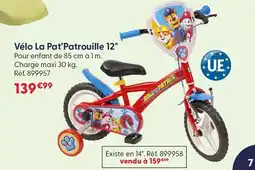 La Grande Récré Vélo la pat'patrouille 12 offre