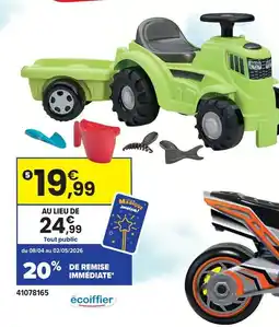 JouéClub Ecoiffier porteur tracteur avec remorque offre