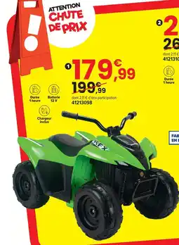 JouéClub Injusa quad kawasaki kfx90 12 v lithium vert offre