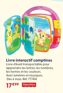 La Grande Récré Fisher-price livre interactif comptines offre