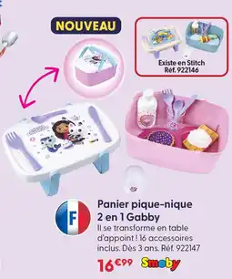 La Grande Récré Smoby panier pique-nique 2 en 1 gabby offre