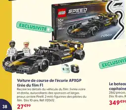 La Grande Récré Lego speed champions voiture de course de l'écurie apxgp tirée du film f1 offre