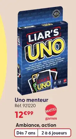 La Grande Récré Mattel games uno menteur offre