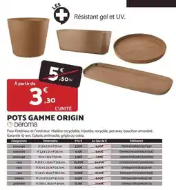 Bricomarché Pots gamme origin offre