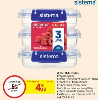 Intermarché 3 Boites 180ML offre