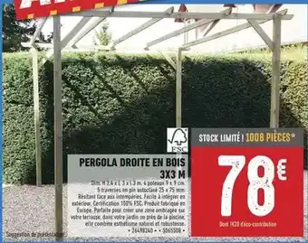 Dim - pergola droite en bois