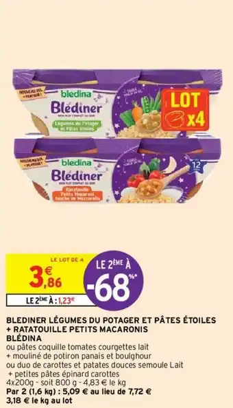 Intermarché Blediner légumes du potager et pâtes étoiles offre