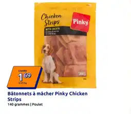 Action PINKY Bâtonnets à mâcher Chicken Strips offre