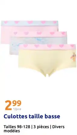 Action Culottes taille basse offre