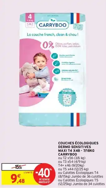 Intermarché Couches écologiques dermo sensitives maxi offre
