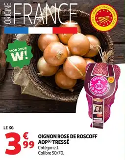 Auchan Oignon rose de roscoff aop tressé offre