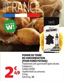 Auchan Pomme de terre de consommation four purée potage offre