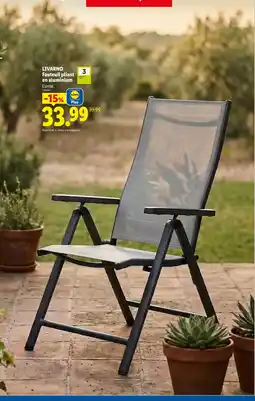 Lidl LIVARNO Fauteuil pliant en aluminium offre