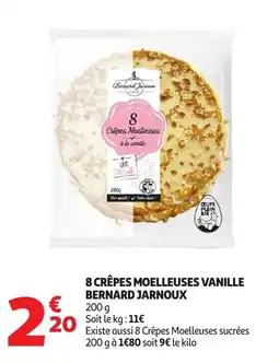Auchan 8 crêpes moelleuses vanille bernard jarnoux offre