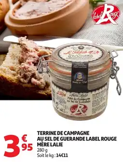 Auchan Terrine de campagne au sel de guerande label rouge mère lalie offre
