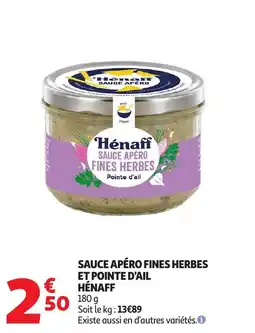 Auchan Sauce apéro fines herbes et pointe d'ail hénaff offre