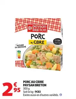 Auchan Porc au cidre paysan breton offre