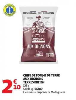Auchan Chips de pomme de terre aux oignons terres breizh offre